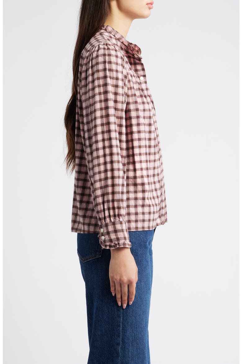 Alanna Gingham Long Sleeve Shirt, Alternate, color, GARNET ROSE COBALT