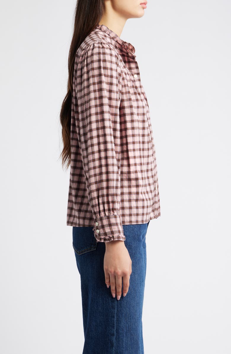 Rails Alanna Gingham Long Sleeve Shirt, Alternate, color, Garnet Rose Cobalt