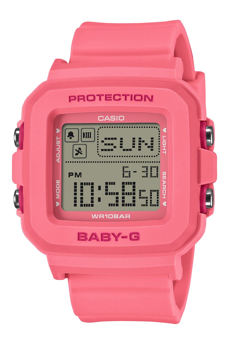Baby-G Digital Resin Strap Watch Set, 39mm, Main, color, PINK