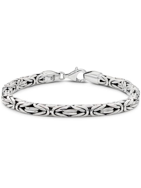 Borobudur Chain Bracelet in Sterling Silver, 5mm
