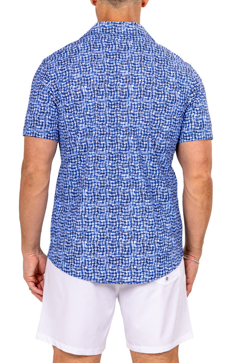Maceoo Marthy Blue Camp Shirt, Alternate, color, 