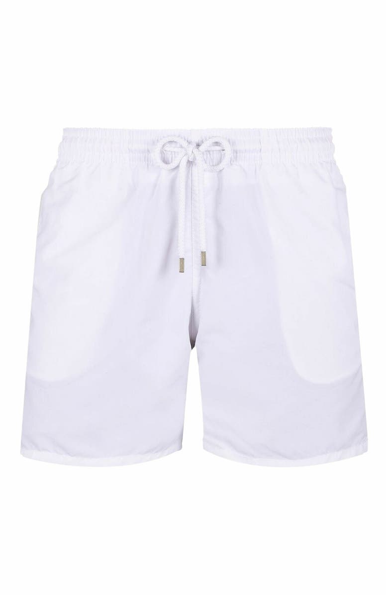Vilebrequin Men's Solid Recycled Polyamide Swim Shorts, Main, color, Blanc