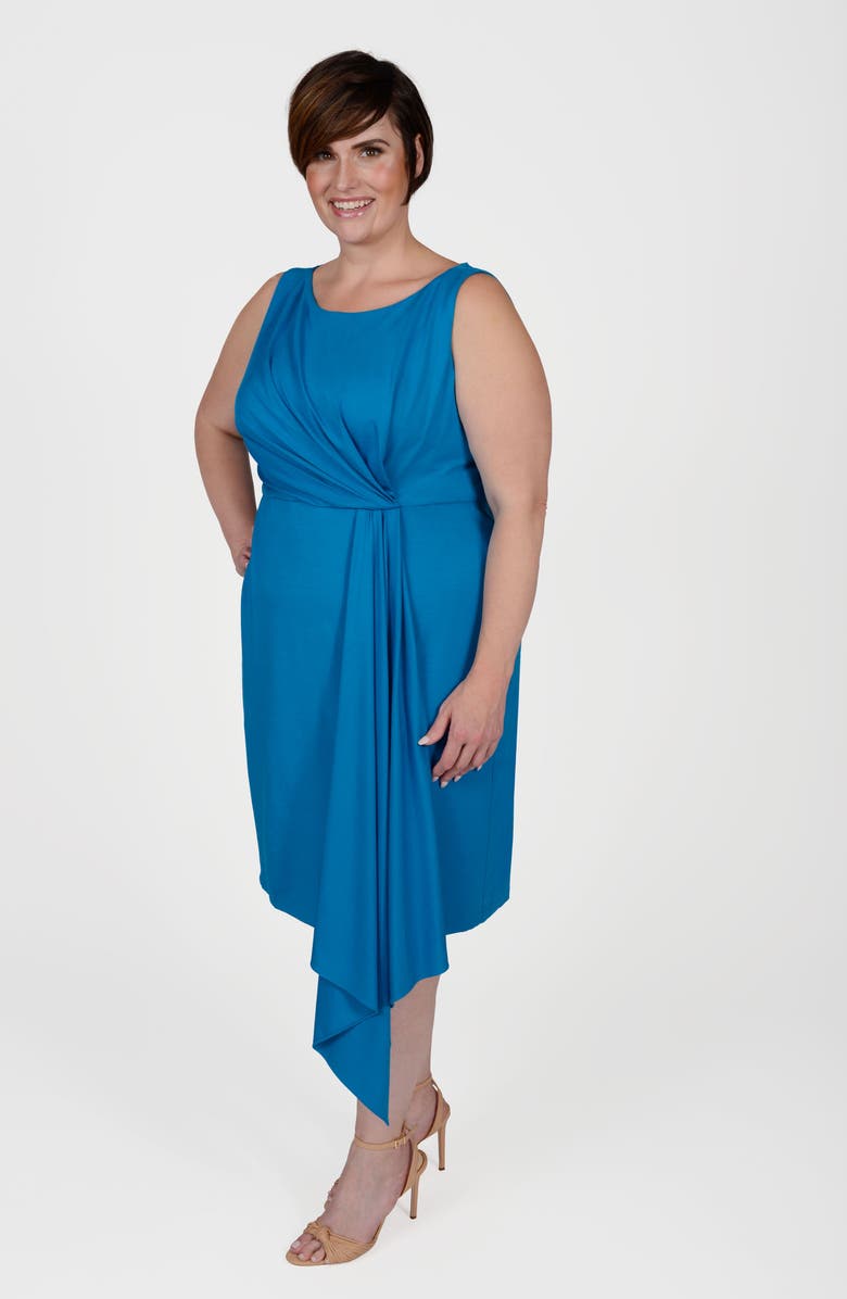 MAYES NYC Adele Ruched Sheath Dress, Alternate, color, Blue