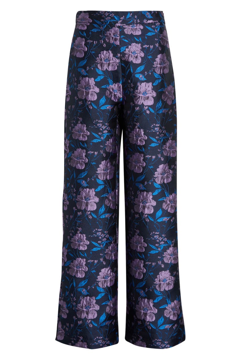 Nicole Jacquard Bern Wide Leg Pants, Alternate, color, NAVY-MULTI