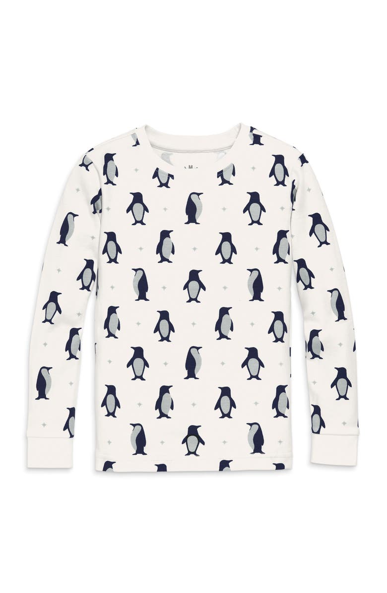 Primary Kids Organic Long Sleeve Pj Top In Holiday Animal Friends, Main, color, 