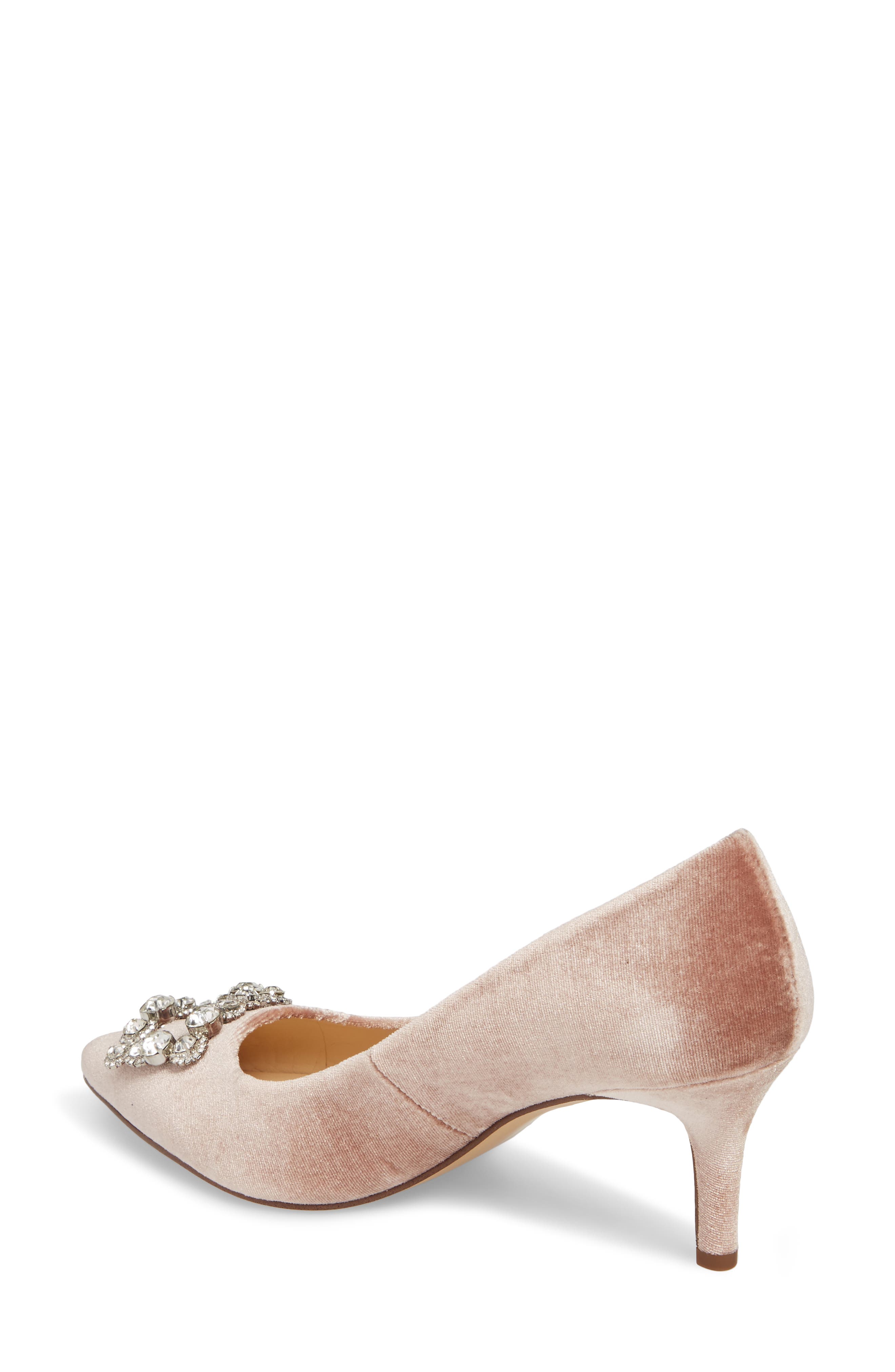 Edilina Crystal Buckle Velvet Pump, Alternate, color, MAHOGANY ROSE