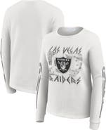 WEAR by Erin Andrews Women's WEAR by Erin Andrews  White Las Vegas Raiders Graphic Waffle Long-Sleeve T-Shirt
