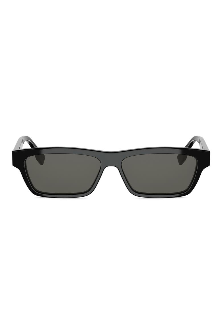 FF Squared 55mm Cat Eye Sunglasses, Main, color, SHINY BLACK / SMOKE