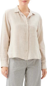 Karen Kane Linen Button-Up Shirt