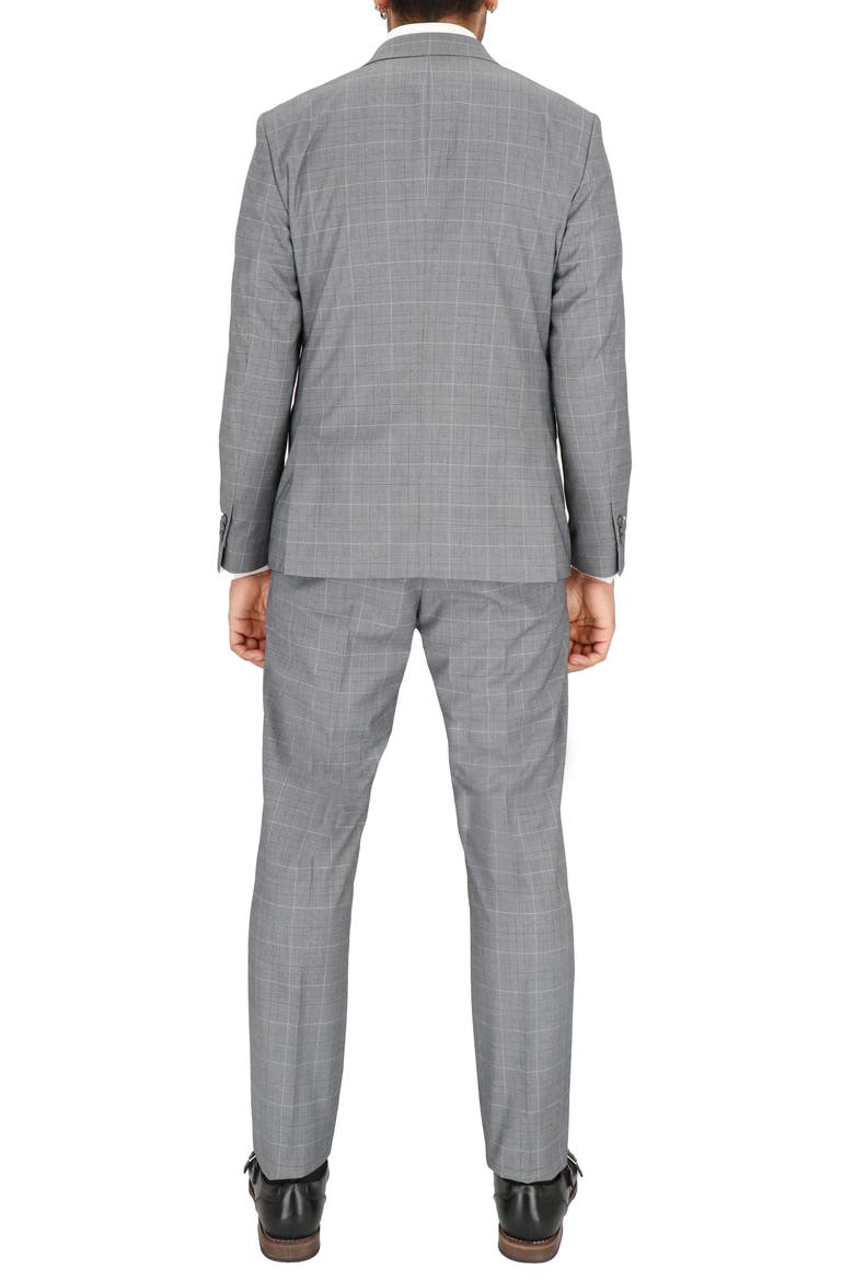 Regular Fit Grey Plaid Suit, Alternate, color, GREY PLAID