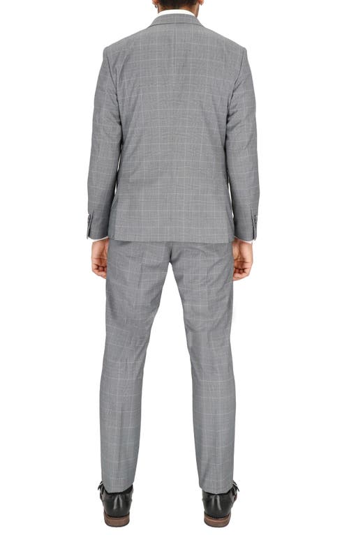 Scotch & Soda Regular Fit Grey Plaid Wool Suit In Grey Plaid