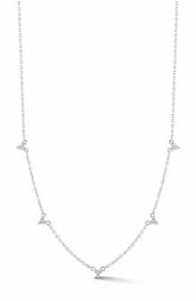 GLAZE JEWELRY Cubic Zirconia Station Chain Necklace