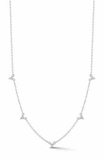 Cubic Zirconia Station Chain Necklace