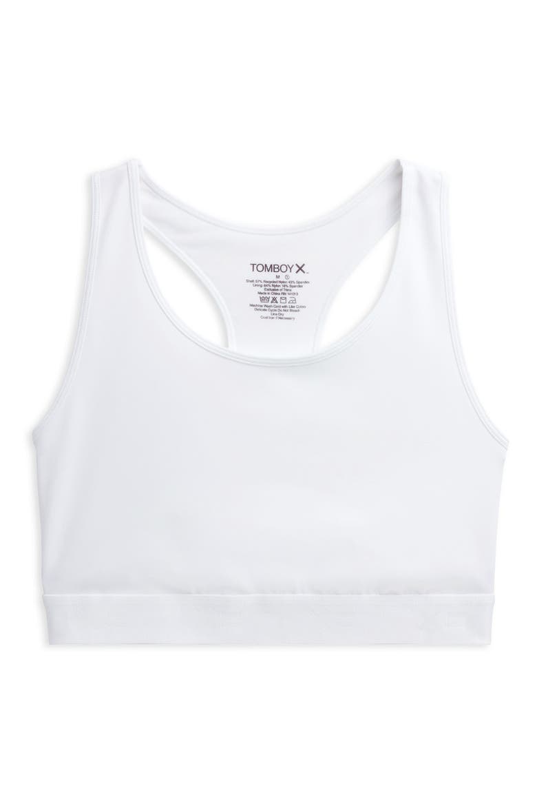 Racerback Compression Top, Main, color, WHITE
