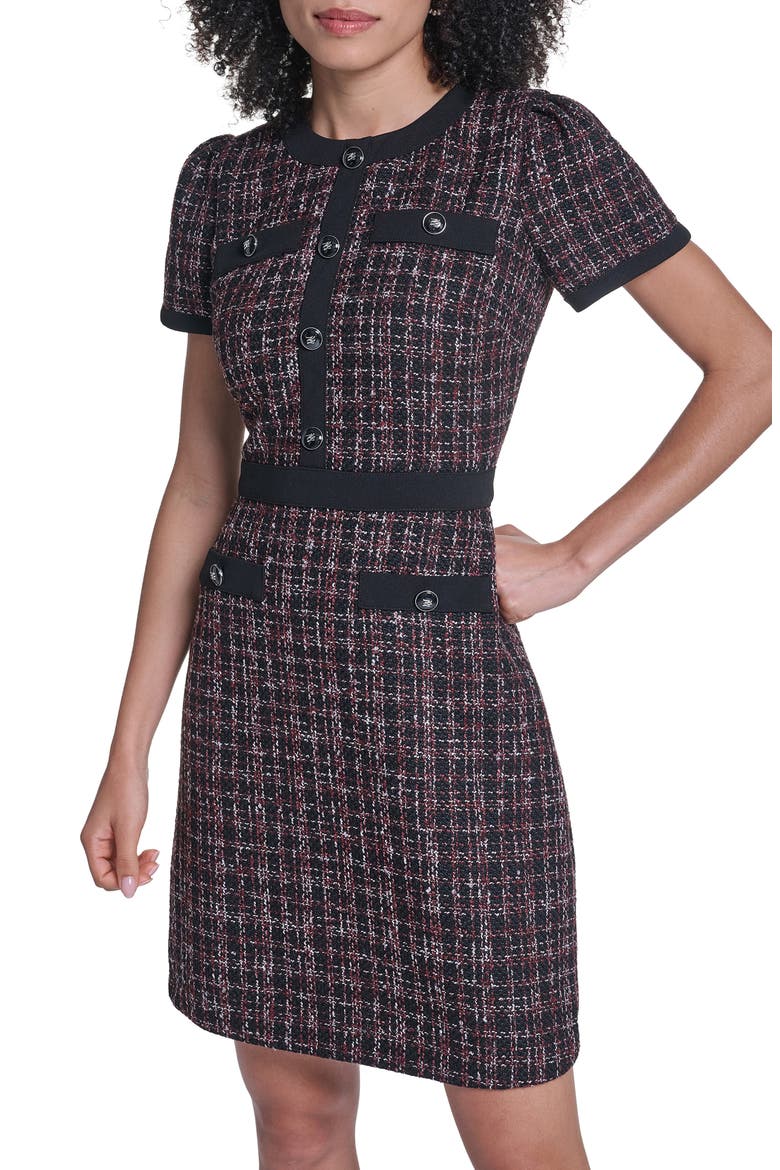 Tweed Sheath Dress, Alternate, color, BLACK MULTI/ BLACK