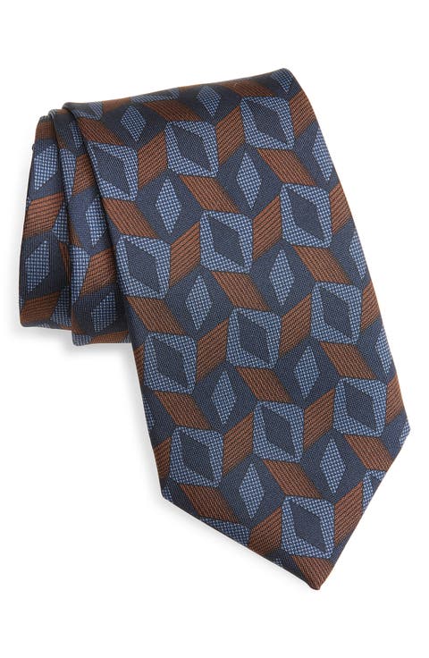 Nielsen Geometric Print Silk Tie