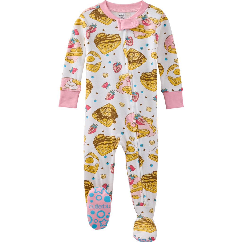 Butterblu Cruz One-piece Organic Cotton Footie Pajamas In Multi