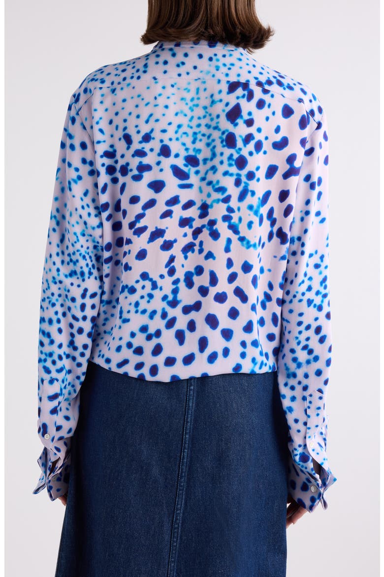 Celina Orchid Spot Snap-Up Shirt, Alternate, color, BLUE