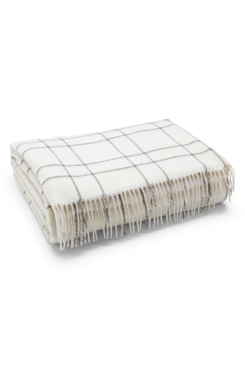 Casper Plaid Wool Throw Blanket, Alternate, color,