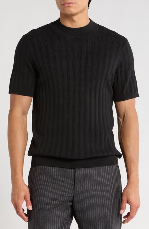 Mock Neck Rib Sweater