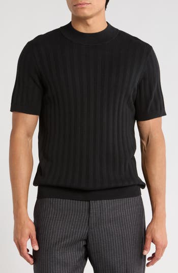 Abound Mock Neck Rib Sweater In Black