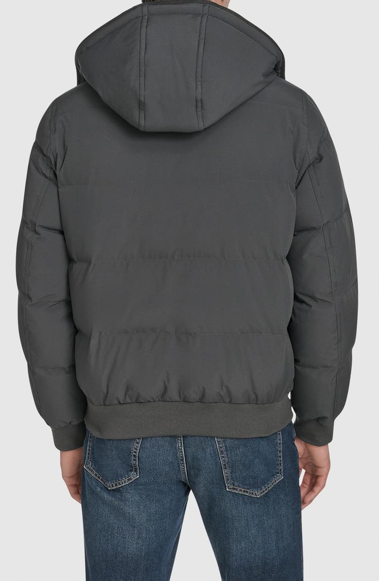 Andrew Marc Langham Water Resistant Hooded Puffer Bomber Jacket, Alternate, color, Charcoal
