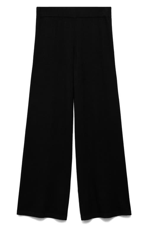 Mango High Waist Wide Leg Pants In Black