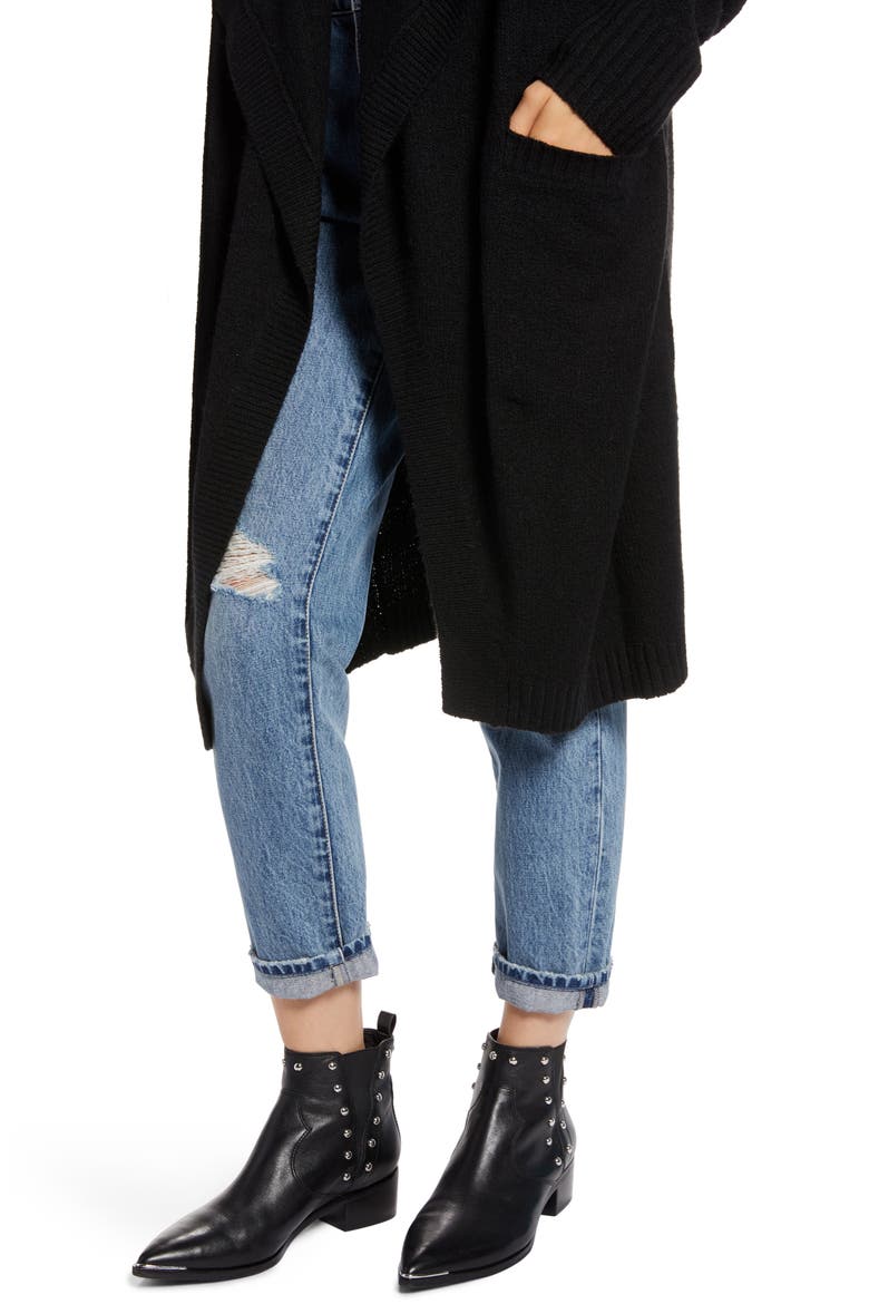 Drape Cardigan, Alternate, color, BLACK