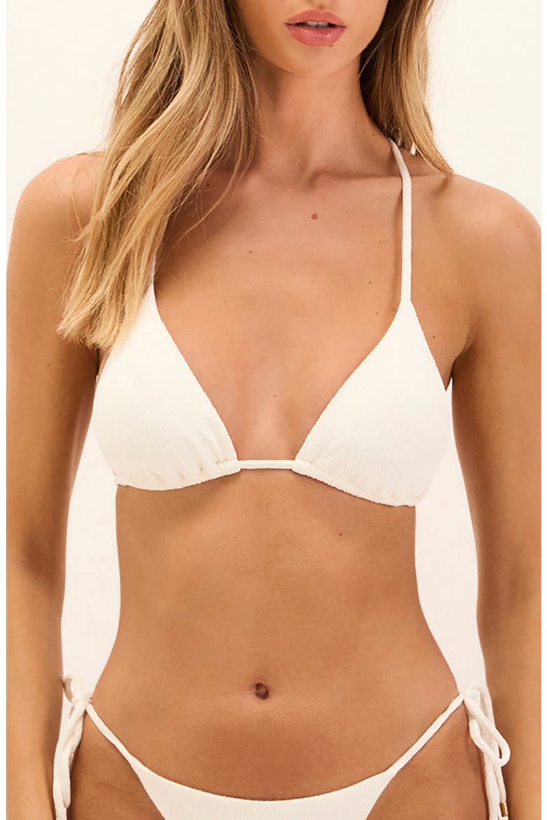 Petra T-Back Triangle Bikini Top, Main, color, WHITE