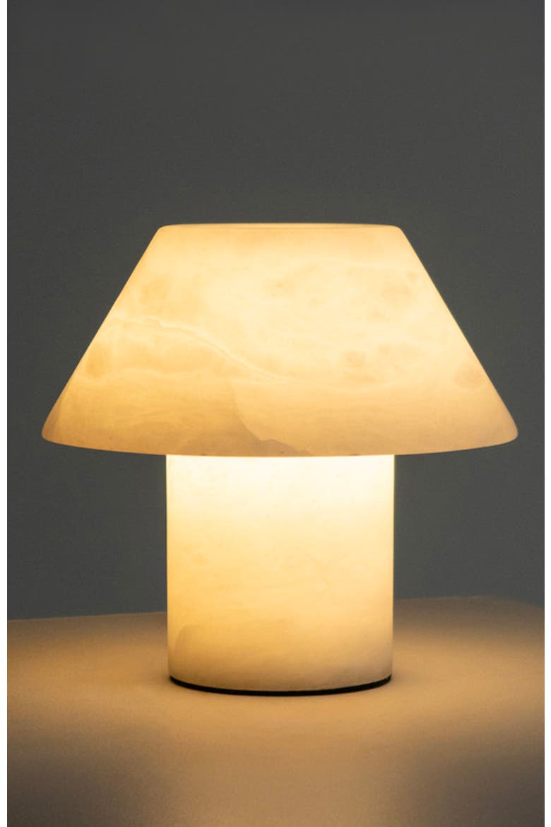 Alora 7" LED Alabaster White Natural Stone Desk Lamp, Alternate, color, White Alabaster