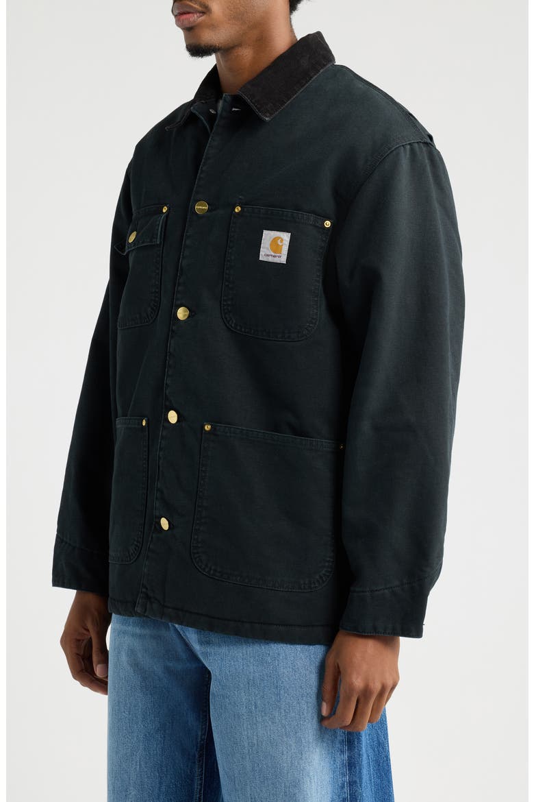 OG Organic Cotton Canvas Chore Coat, Alternate, color, BLACK / BLACK