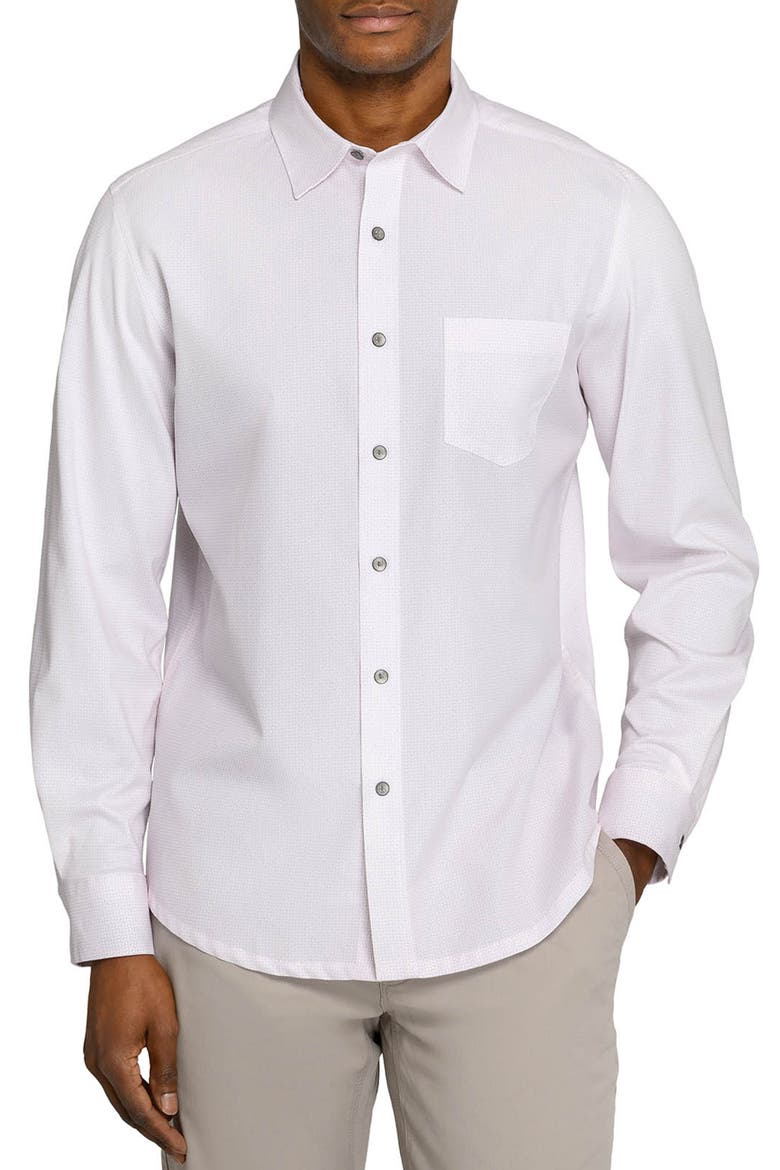 Abstract Squiggle Cotton Shirt, Alternate, color, WHITE/ PINK