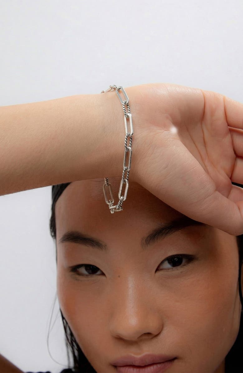 YOJ Oto Rope Slim Chain Bracelet in Silver, Alternate, color, Silver