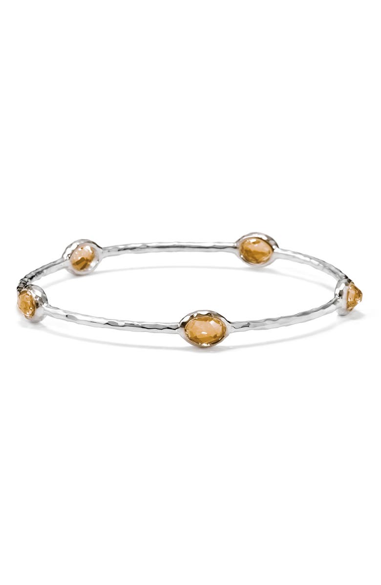 Ippolita Rock Candy Citrine Station Bangle, Main, color, Cognac Citrine
