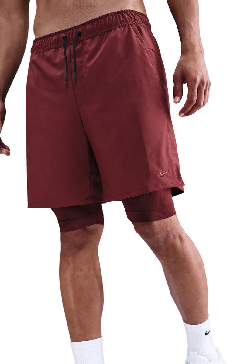Nike Dri-FIT Unlimited 2-in-1 Versatile Shorts, Alternate, color, Dark Team Red