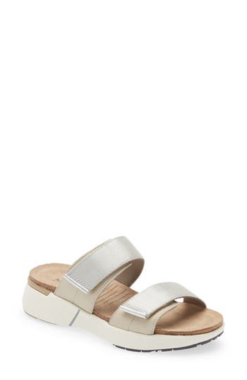 Naot Calliope Slide Sandal In Ivory/silver