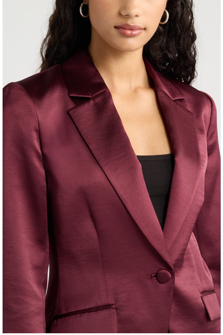 Satin Blazer, Alternate, color, BURGUNDY BANNER