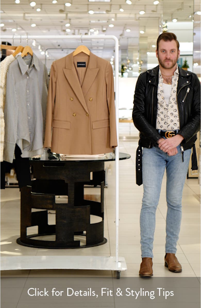 Double Breasted Cotton Blend Blazer, sales video thumbnail