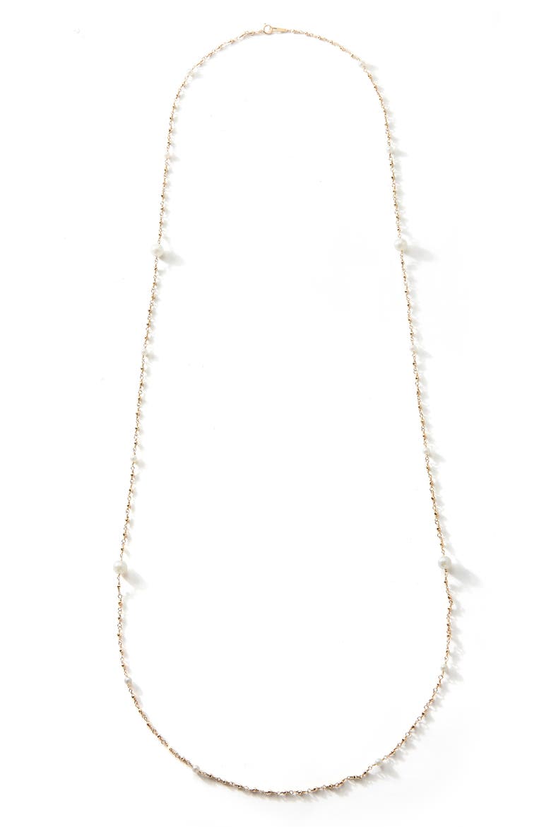 Akoya Pearl Station Necklace, Main, color, PEARL