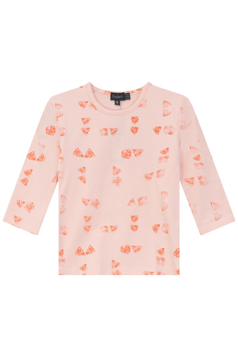Faded Art Long Sleeve Crew Neck Top, Main, color, Peach