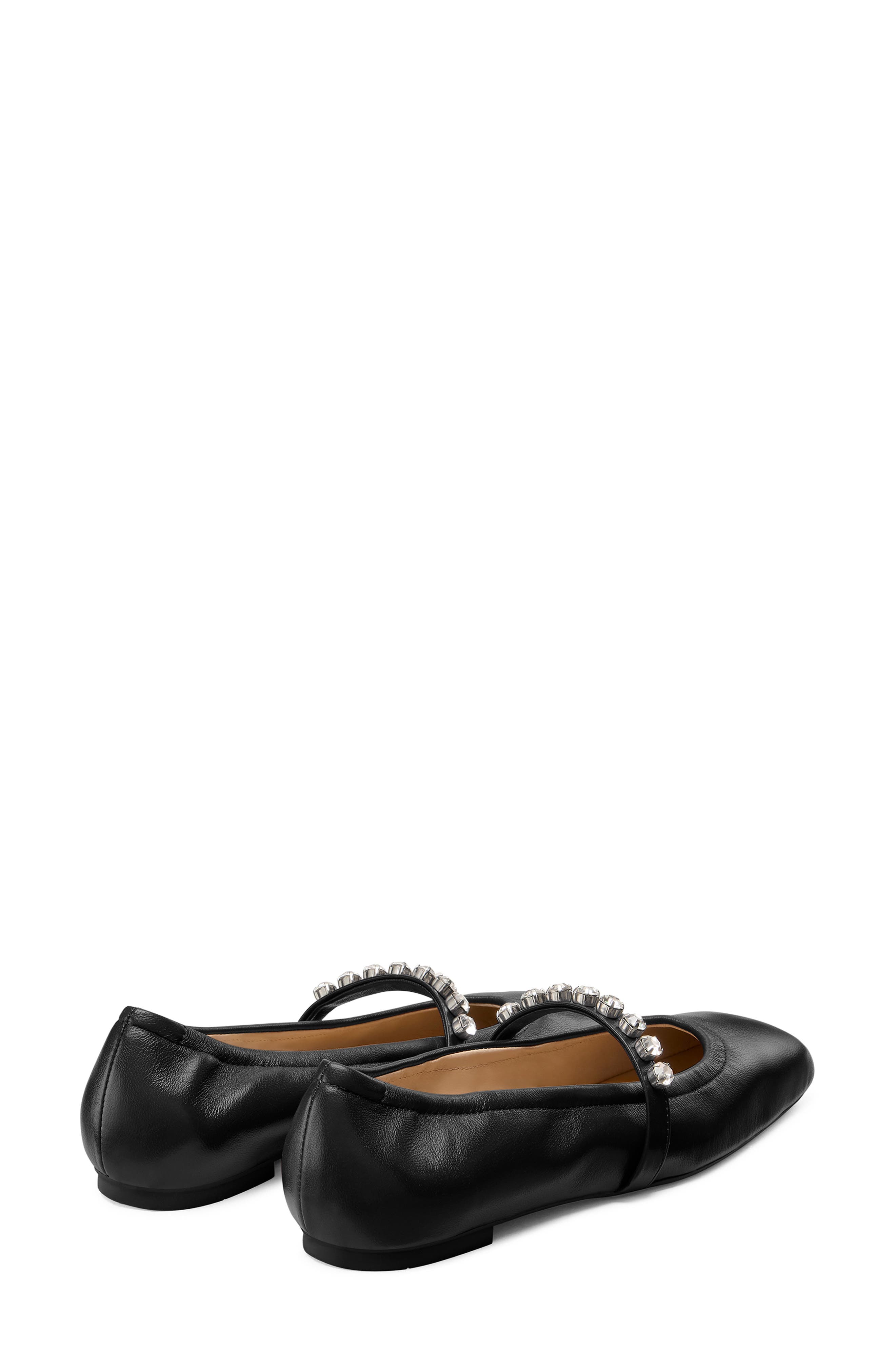 Stuart Weitzman Goldie Ballet Flat, Alternate, color, Black