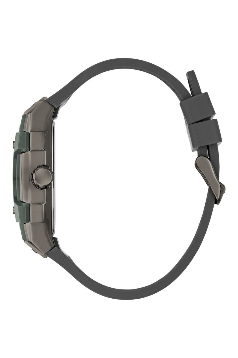 Multifunction Silicone Strap Watch, 44mm x 51mm, Alternate, color, GREY