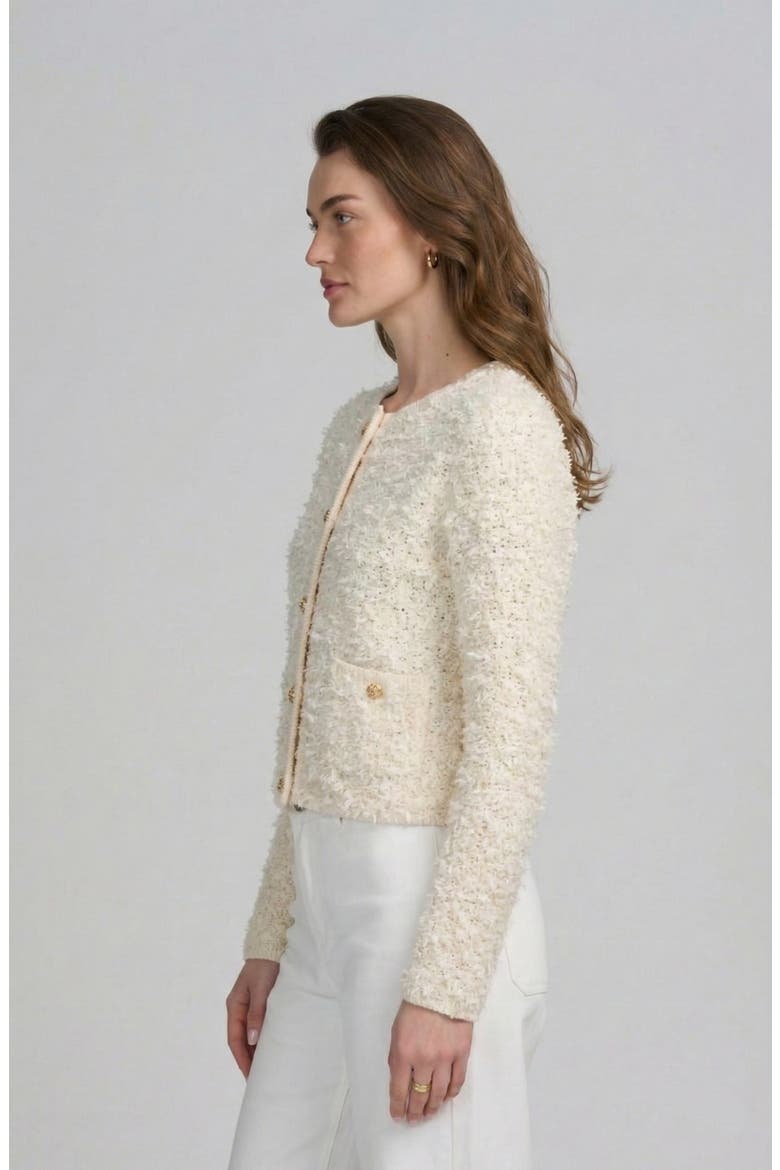 Boucle Cardigan, Alternate, color, IVORY