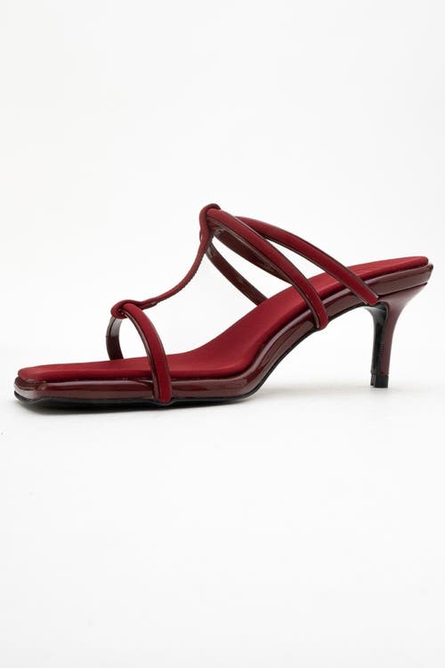 Prologue Shoes Mocha Strap Heel Sandal In Burgundy