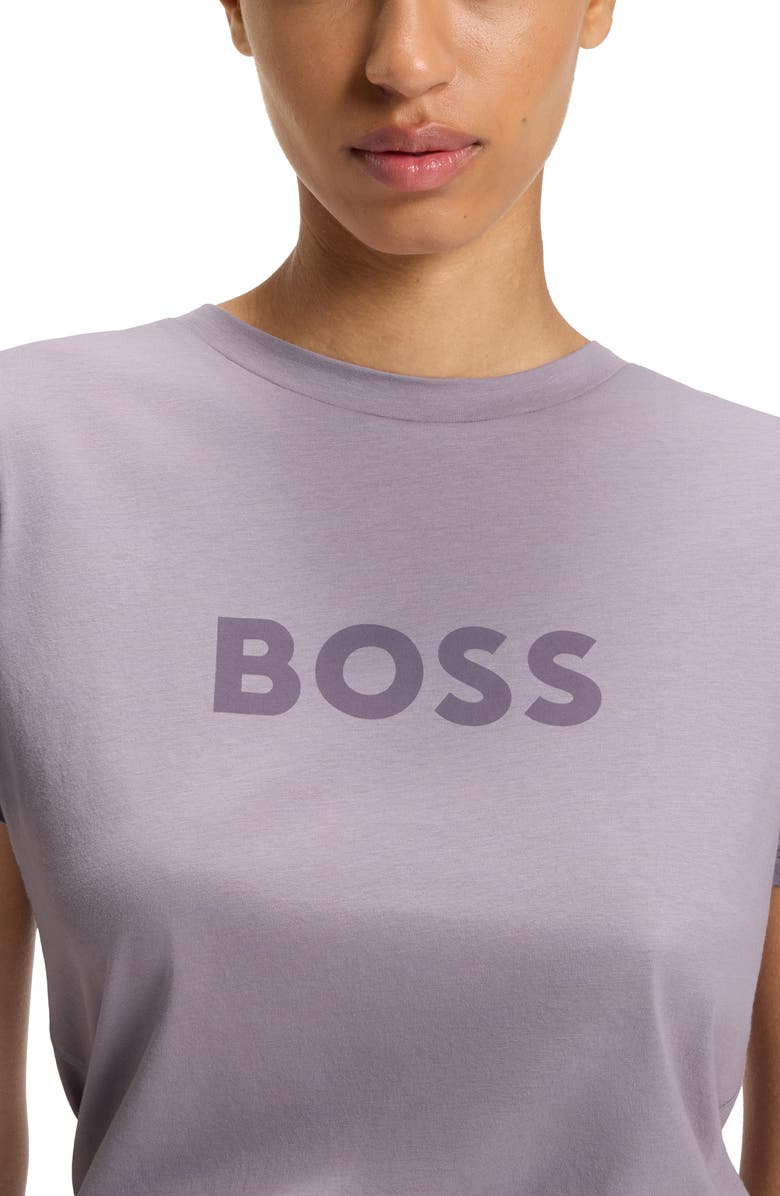 BOSS Orange Elogo Logo Cotton Graphic T-Shirt, Alternate, color, Light/ Pastel Purple