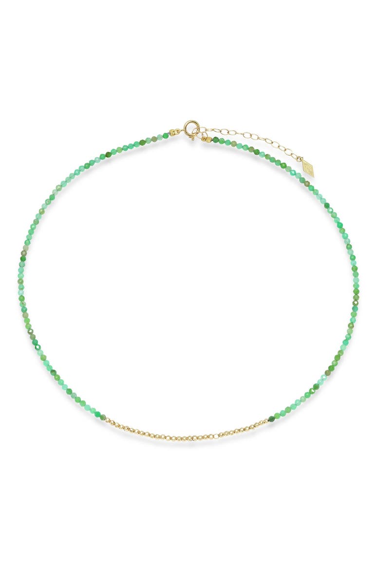 "MINI GLIMMER MIX" ADJUSTABLE CHOKER - CHRYSOPRASE, Main, color, GREEN