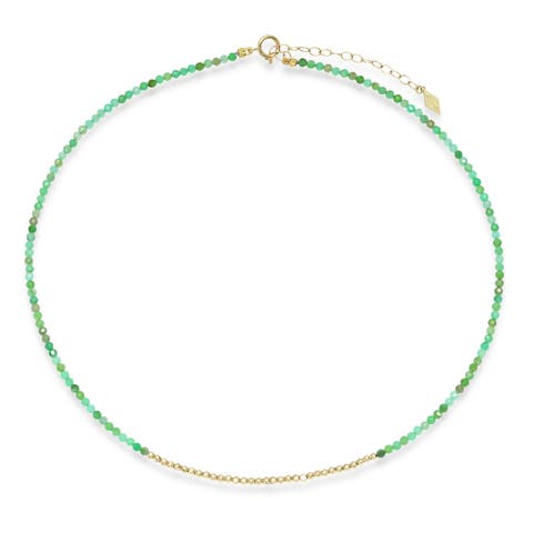 "MINI GLIMMER MIX" ADJUSTABLE CHOKER - CHRYSOPRASE