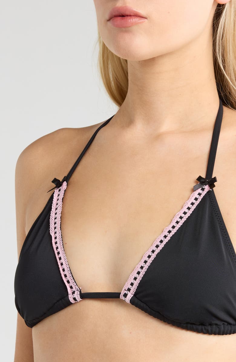 PacSun Lacey Day Triangle Swim Top, Alternate, color, Anthracite
