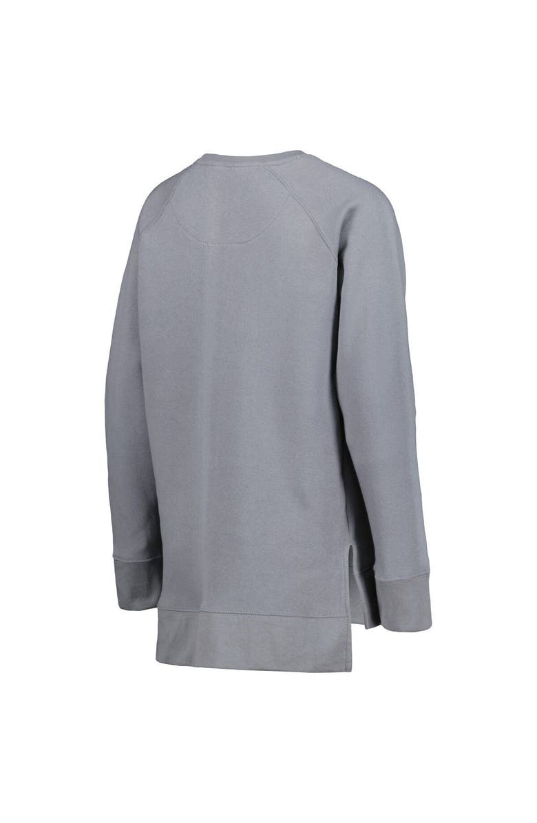 PRESSBOX Women's Pressbox Gray Nebraska Huskers Pinehurst Chenille Raglan Pullover Sweatshirt, Alternate, color, 