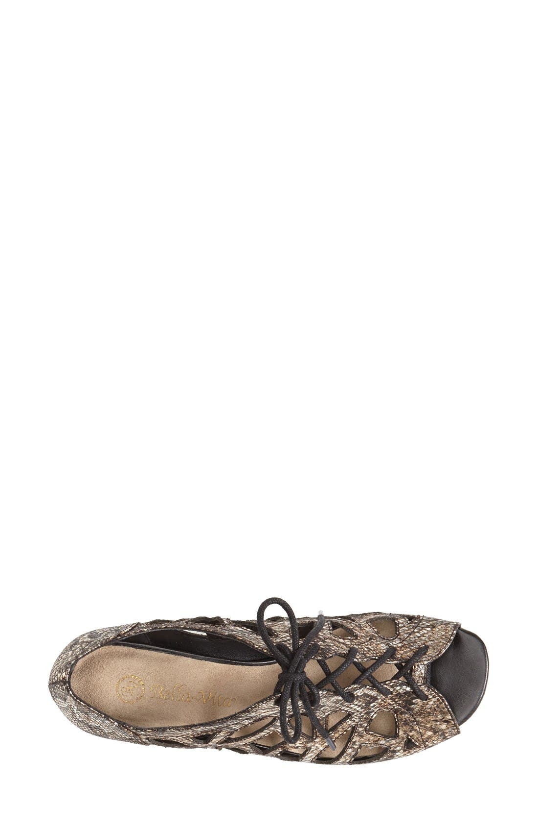 'Pixie II' Cutout Lace Up Sandal, Alternate, color, BLACK SNAKE